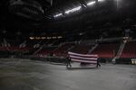 A day to set up and the Moda Center is cleared out in a half hour after Bernie Sanders leaves the arena.