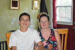 Class of 2025 student Osvaldo and his mom Andrea at their home in September.