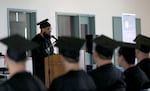 Gemini Tippett gives a commencement speech, June 9, 2026. Tippett earned his associates of arts from Central Oregon Community College.