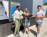 University of Oregon grad student Myelle Norton, junior Ellie Watson, and junior Alex Seidel are from Oregon Accelerator, a student run organization helping athletes explore NIL opportunities. On May 8, 2025, the team lead a photo and video shoot with two athletes partnered with Dutch Bros in Eugene.