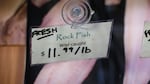 Rockfish fillets at Local Ocean Seafoods fish market in Newport.