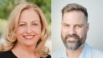 Sonya Fischer, left, and Ben West, candidates for a seat on the board of commissioners in the May 2026 primary election.
