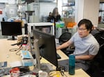 Jeffrey Hsu, CEO of the startup Ivy Natal, works at the company's lab inside the IndieBio incubator space in San Francisco. Ivy Natal is working on creating viable human eggs from skin cells as a fertility treatment.