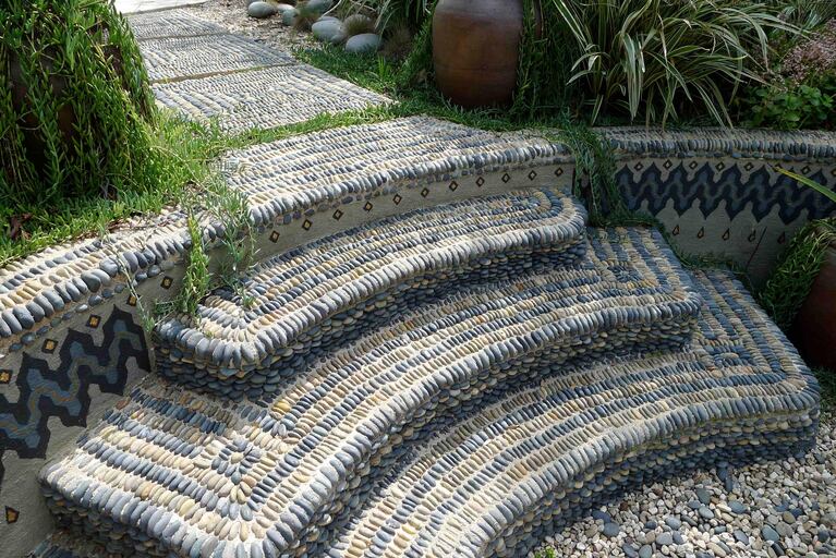 Sunken garden steps, Los Angeles, CA.