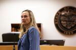 Mary Anderson, Deschutes County Chief Deputy District Attorney, on the second day of trial in the State of Oregon v. Garner case in Deschutes County Circuit Court in Bend, Ore., on Aug. 19, 2025.