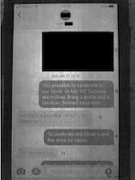 Text messages between Detective Rebecca Venable and Deputy District Attorney John Gerhard.