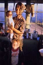 Don Allen with his mother and sister at Sand Mountain in 1966.