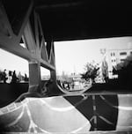 The Burnside Skatepark on black and white film