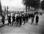 Dutch collaborators under arrest at Nijmegan, Holland.