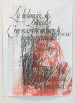 Declaration of Linfield / Declaración de Linfield, Crayon, charcoal and ink on paper, 67” x 50”, 2017.