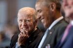 In this file photo, Joe Biden, left, watches Barack Obama. Democrats hoping to create a surge of enthusiasm behind Joe Biden’s presidential bid will look to Wednesday’s convention headliners to broaden the party's focus from a rebuke of President Donald Trump to a message of change. Former President Barack Obama has top billing for the third night of the all-virtual Democratic National Convention.