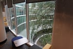 Portland State University's exterior viewed from the fourth floor on Sept. 19, 2024. The library recently reopened spending months repairing the impacts of a four-day protest.