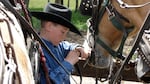 Ben Scileppi says using draft horses and a wagon will allow him to do more work on the farm in winter, when a tractor would rut the soil.