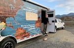 Forensic scientist Ed Espinoza stands outside a modified horse trailer-turned forensic lab at the U.S. Fish and Wildlife Forensics Laboratory in Ashland.