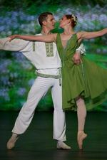 The National Ballet of Ukraine's principal soloists Tetiana Lozova and Yaroslav Tkachuk are a married couple performing <em>Forest Song</em> on the company's current U.S. tour.