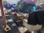 Tents at Whoville, a homeless site in Eugene during a visit by Think Out Loud producers in January 2014. The camp was taken down by police in April 2014 and then re-established in November of that same year.