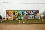 The Tennessee Immigrant & Refugee Rights Coalition's mural says "Welcome Home."