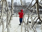 Mist from the Great Falls has created a frozen wonderland around the waterfalls in Paterson, N.J., on Thursday.