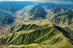 Aerial view of the Big Sheep Creek, right, and the Imnaha River canyons in Eastern Oregon.