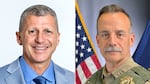 Candidates for Clackamas County sheriff in the November 2026 election, Brad O’Neil, left, and Interim Clackamas County Sheriff James Rhodes.