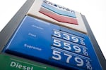 Gas prices starting at $5.39 per gallon for regular-grade unleaded gas are displayed at a Chevron gas station in downtown Portland, Ore., on March 16, 2026.
