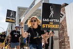 Members of the Screen Actors Guild and Writers Guild of America picket the Amazon Studios in Culver City, Calif., on June 17, 2023. Full story here.