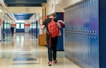 Students in the hallways at Cedar Park Middle School in Beaverton, Feb. 22, 2023.