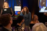Sen. Christine Drazan (R-Canby) arrives at her election party at Lanphere Cellars in Aurora, Ore., May 19, 2026.