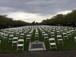 The 762 chairs set up on the Capitol Mall Wednesday represented the number of Oregonians who died by suicide in 2015.