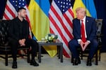 President Trump meets with Ukrainian President Volodymyr Zelenskyy on the sidelines of the U.N. General Assembly on September 23, 2025.