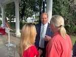 Alabama state Rep. Rhett Marques speaks with voters at a candidate forum in Eufaula, Ala., on Aug. 4. Marques is the frontrunner for the Republican nomination in the state's 2nd Congressional District.