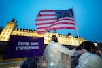 United States' Coco Gauff and Lebron James travel along the Seine River in Paris, France, during the opening ceremony of the 2024 Summer Olympics, Friday, July 26, 2024.
