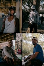 Asylum-seekers who arrived in New York City under the expressway that has provided them shelter.