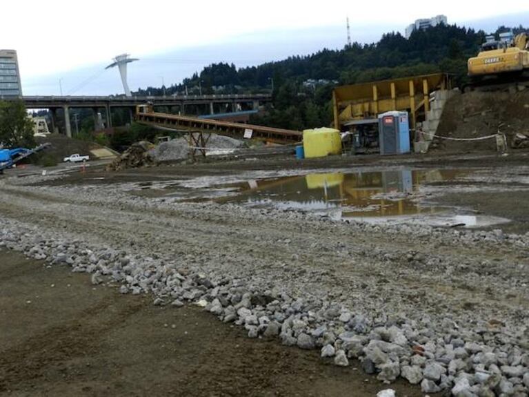 Some of the cleanup processes Zidell has used conform to DEQ's newly adopted Green Remediation Policy. For instance, rather than using truck to hall concrete from the site, the company crushed the material and used it for site roadways.