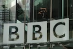 A view of the logo outside the BBC Headquarters in London, Wednesday.