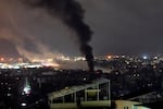 Smoke rises from Israeli airstrikes in Beirut's southern suburbs, Lebanon, Saturday, Sept. 28, 2024.