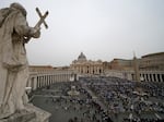 A view of St. Peter's Square at The Vatican during the Easter Sunday mass celebrated by Pope Francis, Sunday, March 31, 2024.