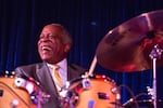 Mel Brown, a prominent jazz drummer in Portland, Oregon, plays every Thursday night at the Jack London Revue in downtown with his band, B-3 Organ Group.