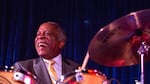 Mel Brown, a prominent jazz drummer in Portland, Oregon, plays every Thursday night at the Jack London Revue in downtown with his band, B-3 Organ Group.