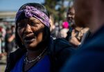 Wood Street resident Mayana Sparks cries while watching the city of Oakland begin to evict an encampment on April 10, 2023. Full story here.