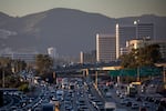 Traffic moves along the 405 Freeway on Feb. 13 in Los Angeles.