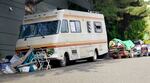 An RV parked in Northeast Portland this week.