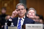 Scott Bessent, President-elect Donald Trump's choice to be secretary of the Treasury, appears before the Senate Finance Committee for his confirmation hearing, at the Capitol in Washington, Thursday, Jan. 16, 2025.