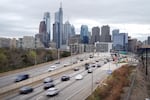 FILE - Motor vehicle traffic moves along the Interstate 76 highway in Philadelphia, Wednesday, March 31, 2021.