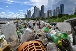 Plastic waste and garbage are seen at a beach in Panama.