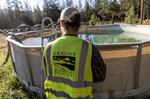 Oregon Water Resources Department watermaster at scene of water violation in Jackson County, Ore., on June 29, 2023.