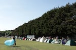 Tents set up in the queue at Wimbledon, June 30.