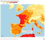 A map of Europe shows southern Spain's Almeria province, where a wildfire has struck amid high temperatures across the continent.