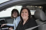 Valerie Lindon and her daughter Shelby ride the Canby Ferry to Shelby's middle school in Tualatin. 