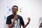 Tyler White, a De La Salle junior, helped facilitate the youth town hall on the American Dream at The CENTER in North Portland on Tuesday, Oct. 25, 2016.